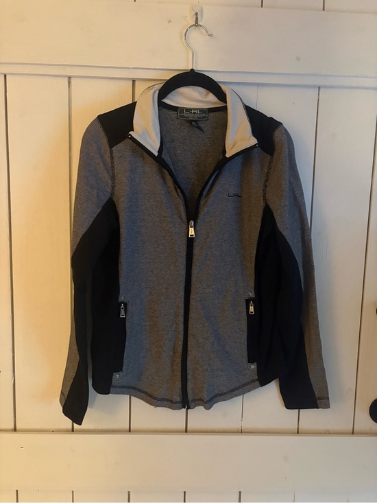Ralph Lauren Tops - Ralph Lauren Lauren Active Striped Black & White Zip Jacket